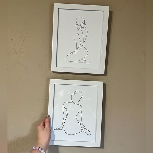 Women’s silhouette photo line art prints. 8.5” X 10.5” White Modern Contemporary - Picture 4 of 7